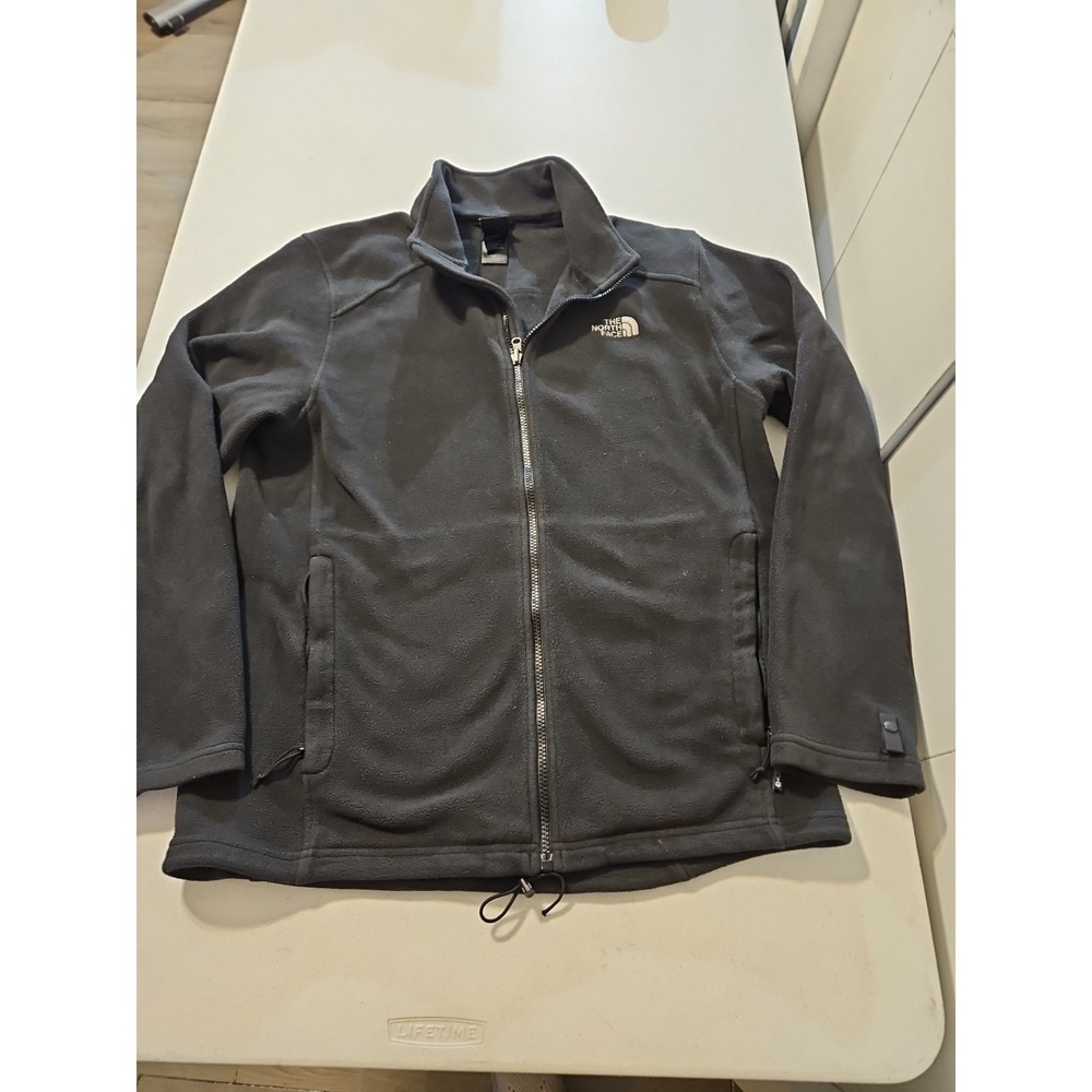North Face Jacket Mens Lg Black Flashdry Full Zip Fleece Outdoor Recycled(A1042)
